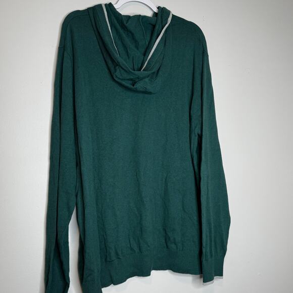 Hawker Rye Men’s Green Cotton Cashmere Henley Hoodie Sweater NWT Size 2XL - Picture 4 of 8